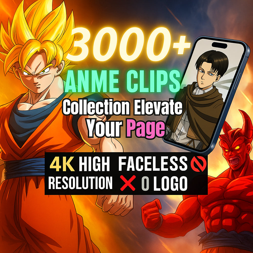 3000+ Anime Clips Bundle – Social Media Ready & Editable in Canva